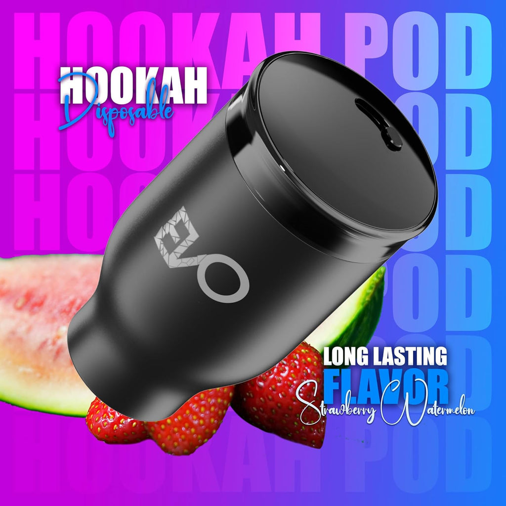 EVO Rechargeable Hookah Pod Set (Flavors: Strawberry Watermelon) - Tobacco & Nicotine Free