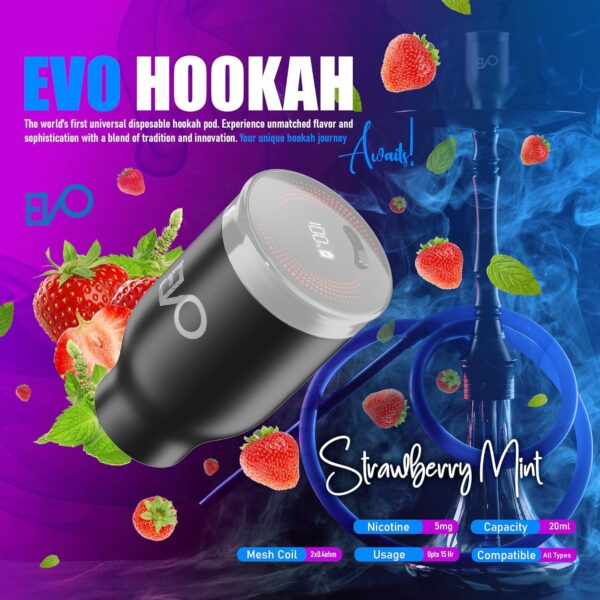 Hookah Electric Pod (Strawberry Mint) - Tobacco & Nicotine Free