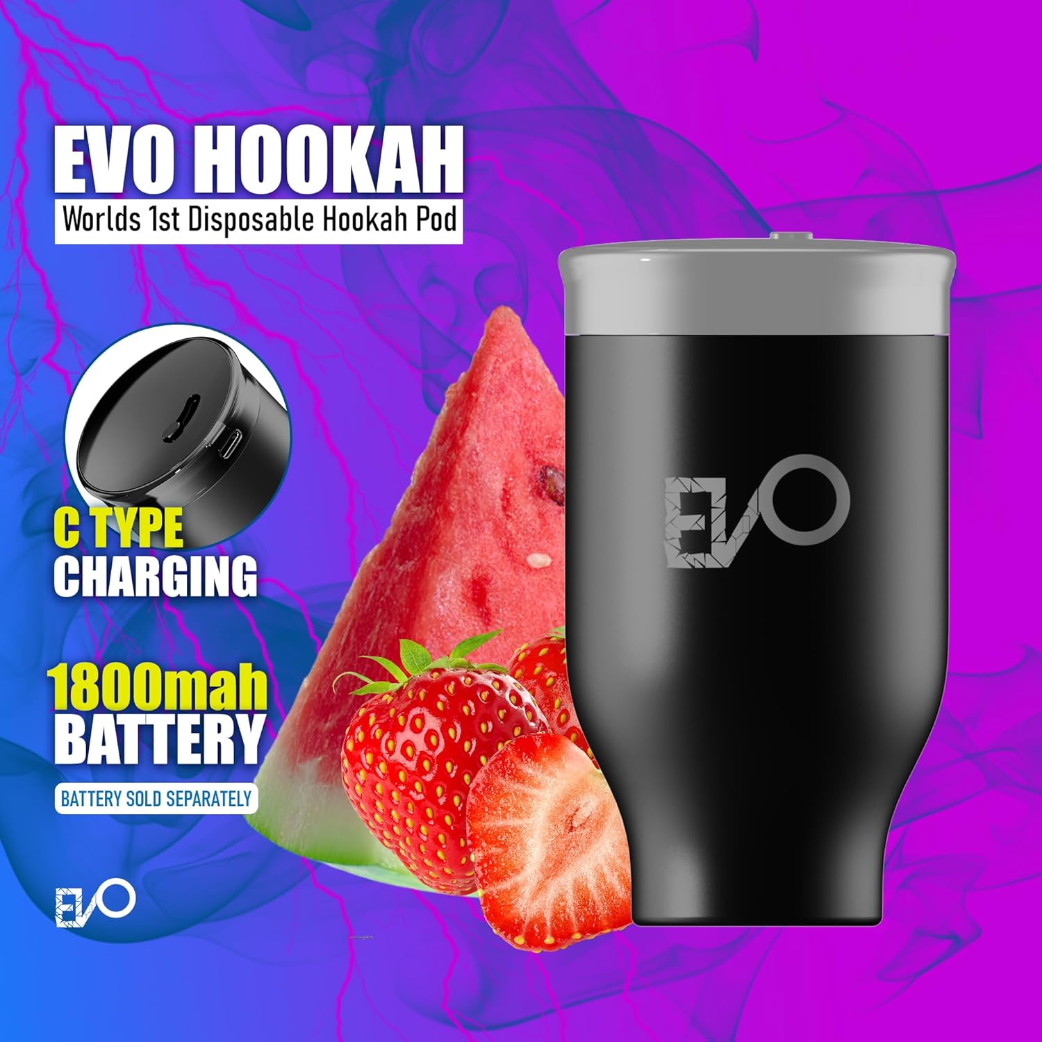 Hookah Electric Pod (Strawberry Watermelon) - Tobacco & Nicotine Free