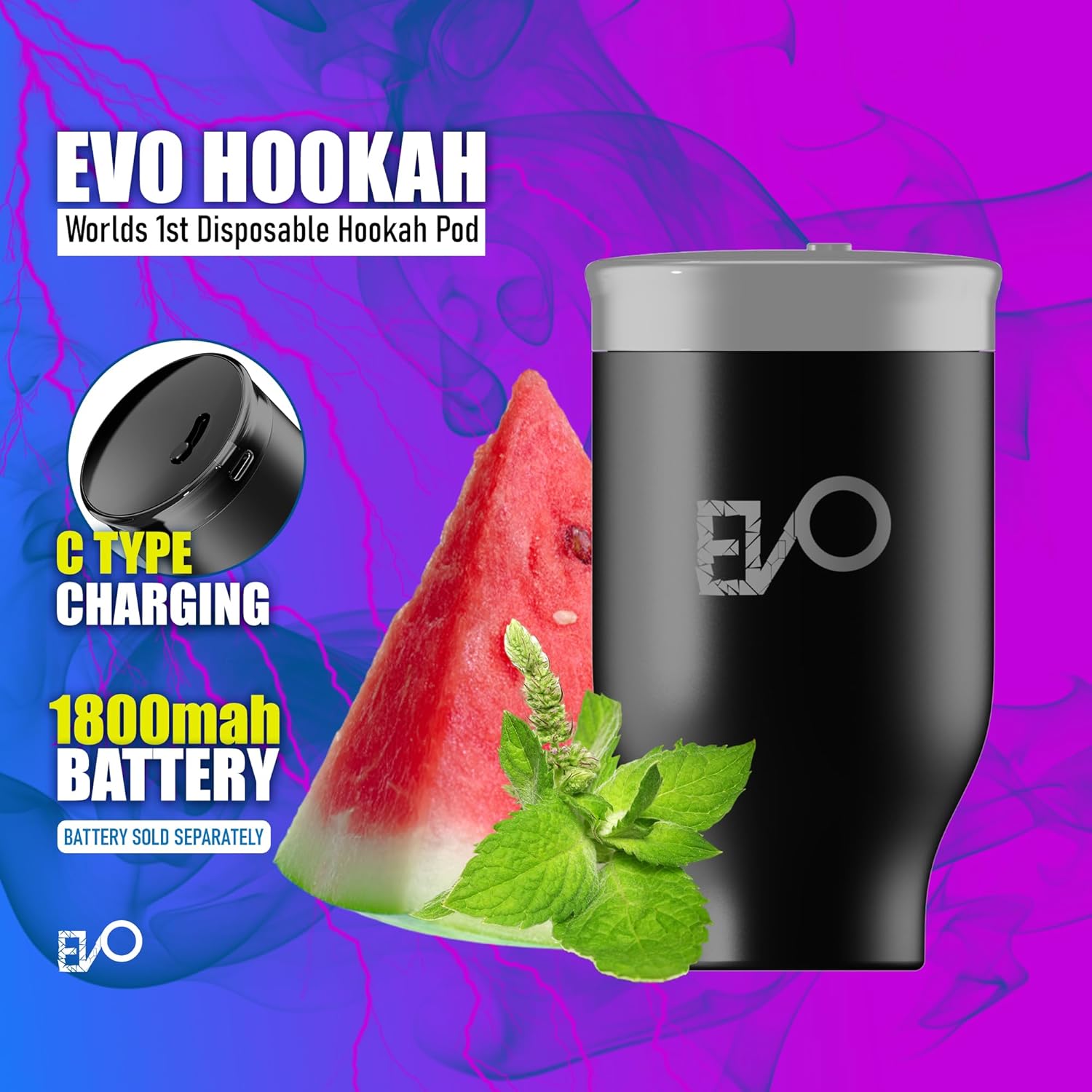Hookah Electric Pod (Peach Mango) - Tobacco & Nicotine Free
