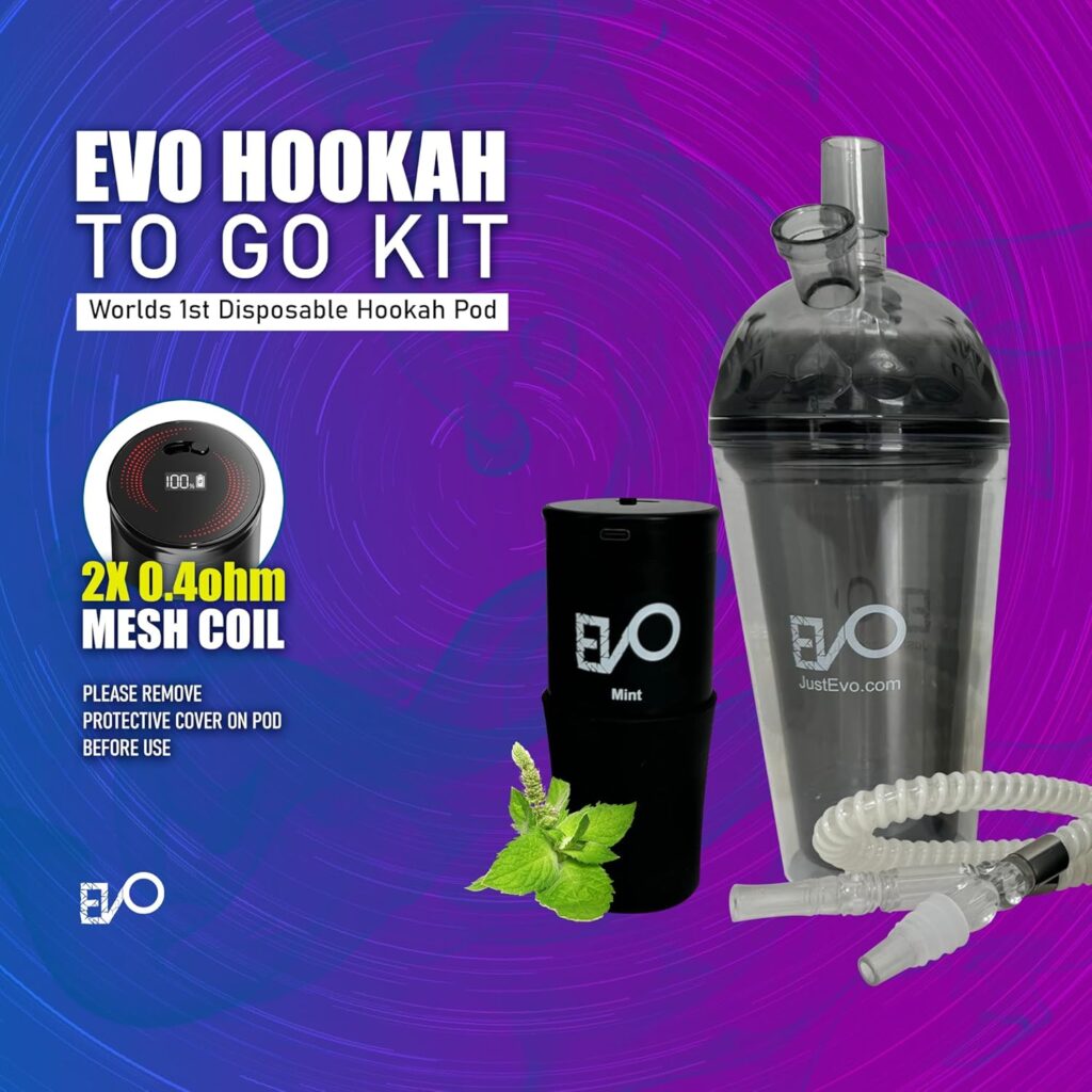 Rechargeable Hookah To Go Kit (Flavors: Mint) - Tobacco & Nicotine Free